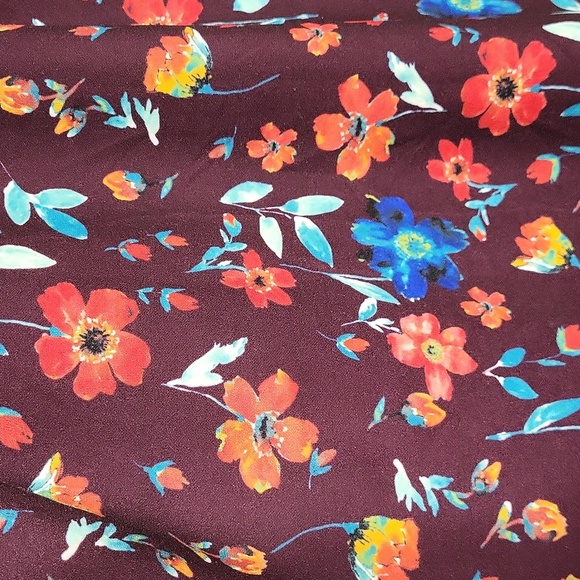 Calvin Klein Womens 6 Aubergine Floral 3/4 Bell Sleeve Shift Dress Dressy Casual - Picture 7 of 8